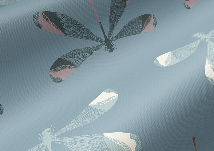 Dragonfly Print, Brittany Blue - Roller Blind - Image 4